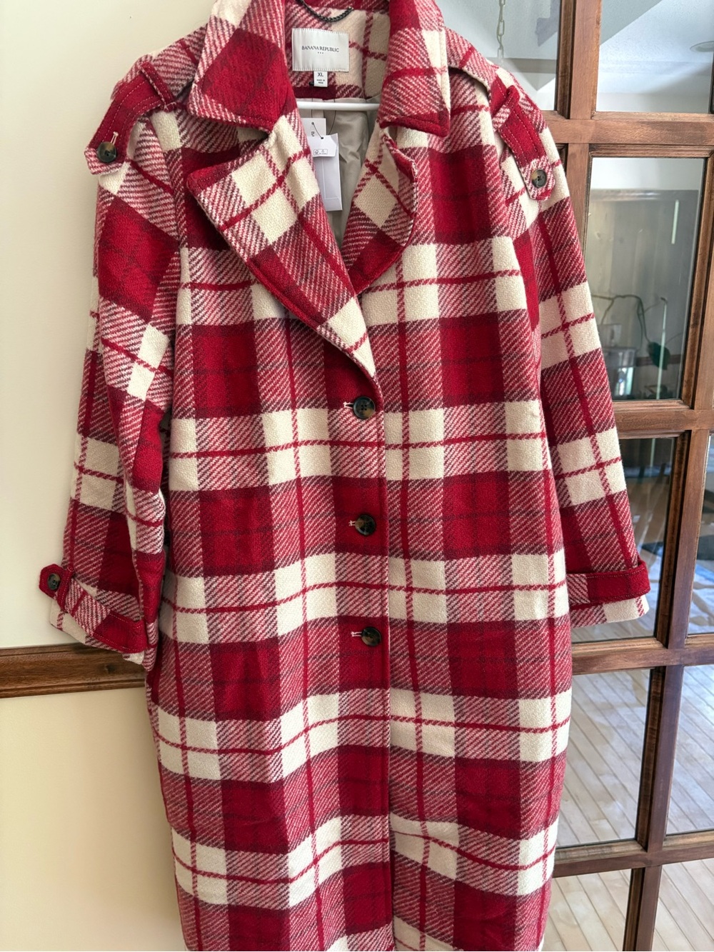 Banana Republic Factory Plaid Coat - Picture 3 of 7